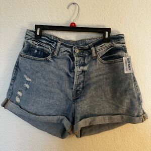 NWT Old Navy Women's Light Blue Denim Roll-Cuff Shorts